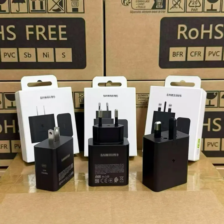 شارژر EP-T6010 با دوشاخه اروپایی، آمریکایی و انگلیسی 60W مناسب سامسونگ گلکسی S26U/S26+ شارژ فوق‌سریع 3.0