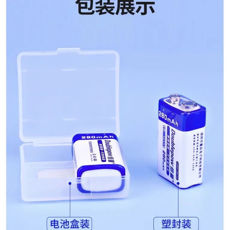 باتری نیکل-متال هیدرید کم‌خودتخلیه 9V280mAh با گارانتی 1 ساله برای مولتی‌متر و اسباب‌بازی، عمده با ظرفیت بالا