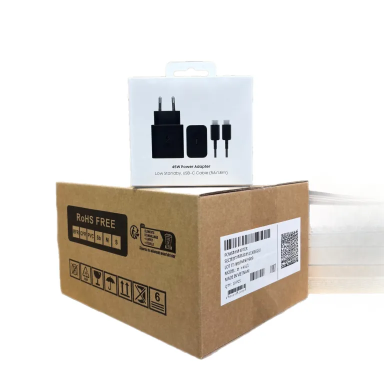 T4511 مناسب برای سامسونگ 45W شارژر استاندارد اروپا مناسب برای S25 24U شارژر فوق سریع 5A1.8M پک EU