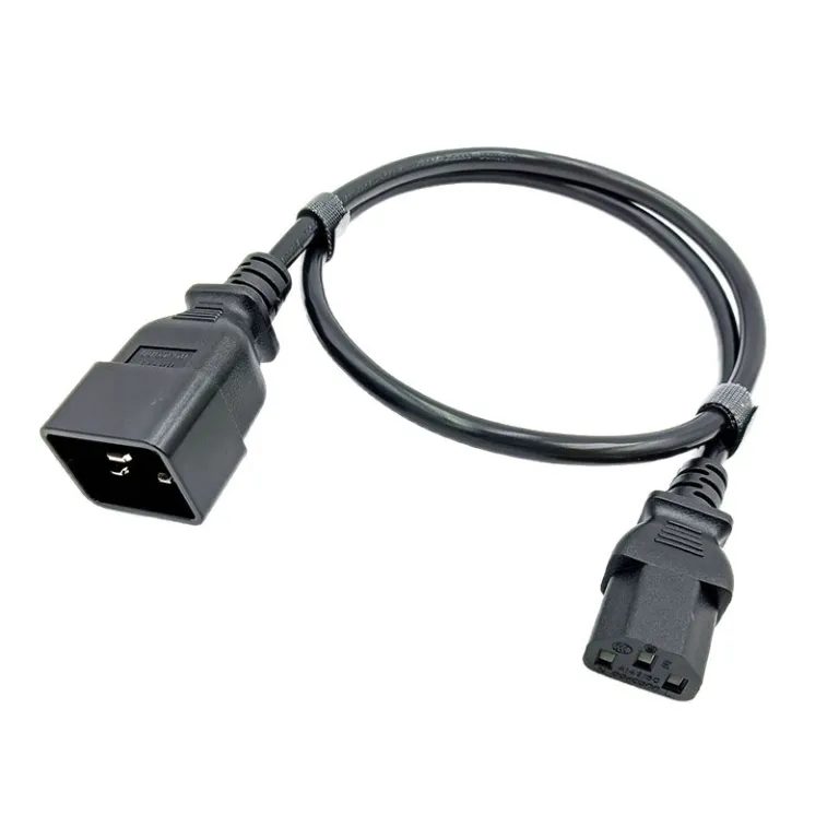کابل افزایش سرور PDU c13-c14-c19-c20 کابل برق سه‌شاخه نری و مادگی سفارشی
