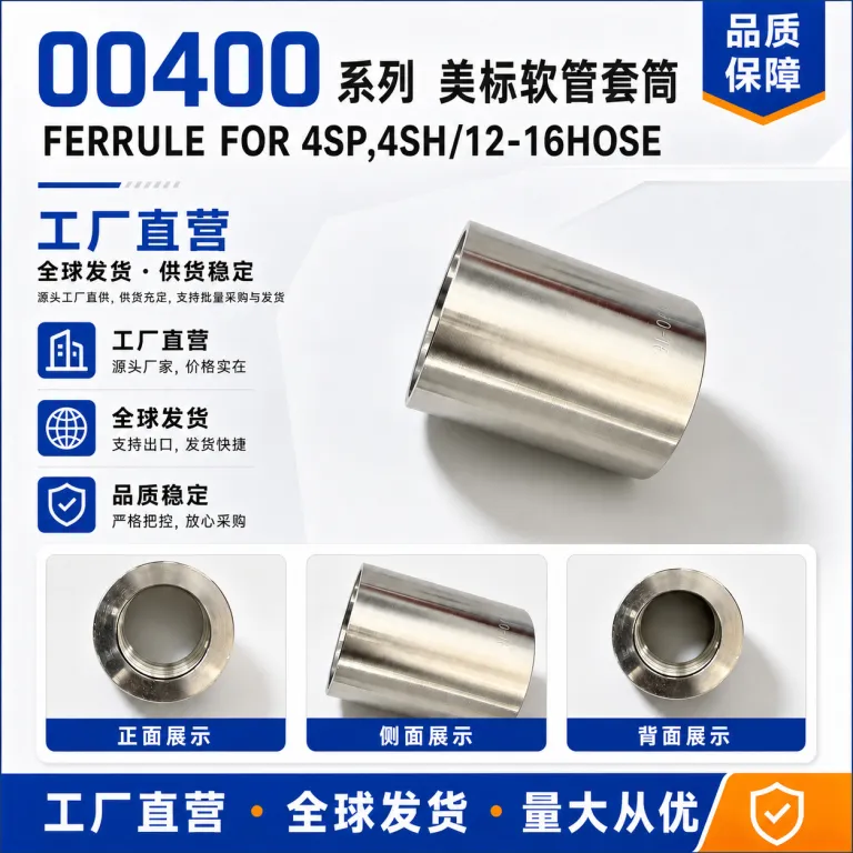 سری 00400 بوشینگ هیدرولیک فشار قوی بدون لایهبرداری لاستیک، مناسب برای 4SP/4SH 45 بوشینگ فولادی پرسی