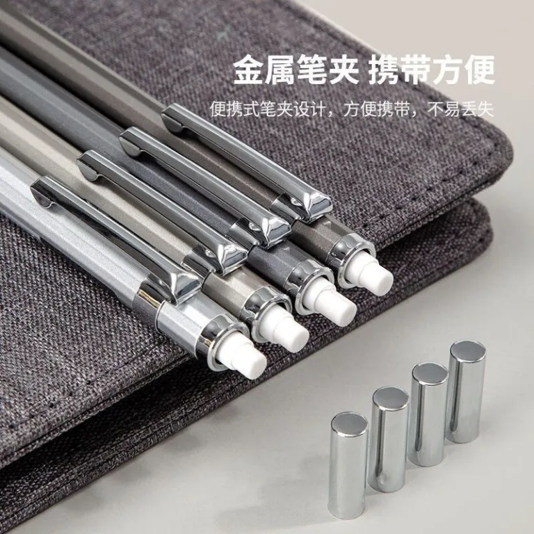 مداد نوکی اتوماتیک جدید تمام فلزی با بدنه فلزی، نوک نشکن و مرکز ثقل پایین 0.5/0.7mm