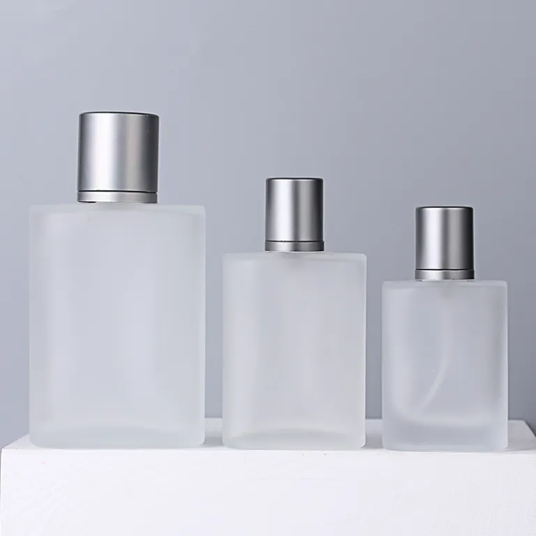 F087-30ml 50ML100ML بطری اسپری شیشه‌ای مات لوکس، بطری خالی عطر با اسپری ریز