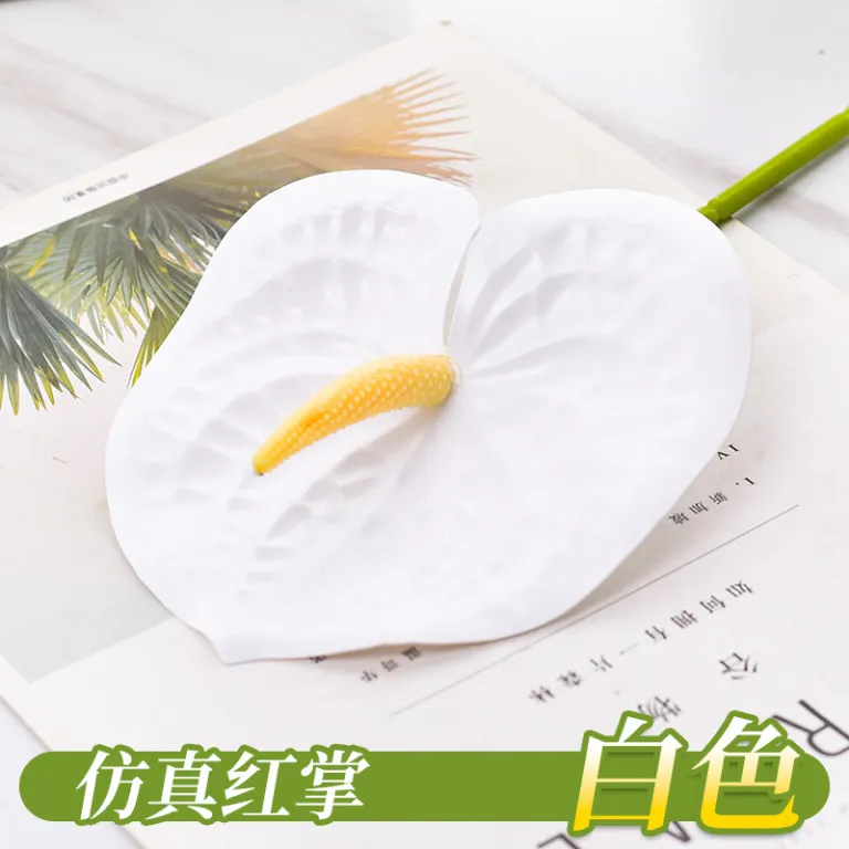 گل آنتوریوم مصنوعی تک شاخه 3D با بافت طبیعی فلامینگو دکور صحنه خانه چیدمان تزئینی شاخه گل مصنوعی دسته گل