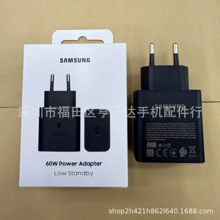 T6010 مناسب برای سامسونگ 60W شارژ سریع 3.0 آداپتور شارژ S26U/S25/S24 موبایل USB-C شارژر