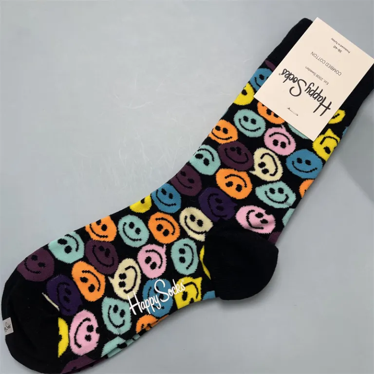 جوراب زنانه رنگارنگ HappySocks طرح کارتونی بامزه مدل اینستاگرامی نیمه‌ساقه بیرونی خیابانی