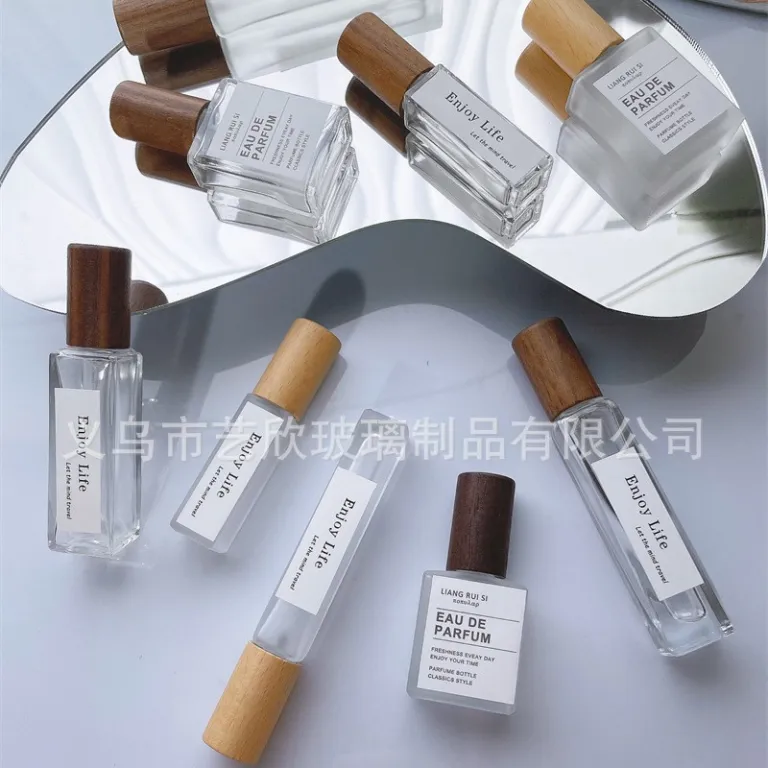شیشه تقسیم عطر با درب چوبی خالی شیشهای 10ml لوکس مسافرتی قابل حمل 5ml شیشه اسپری نمونه شیشه عطر