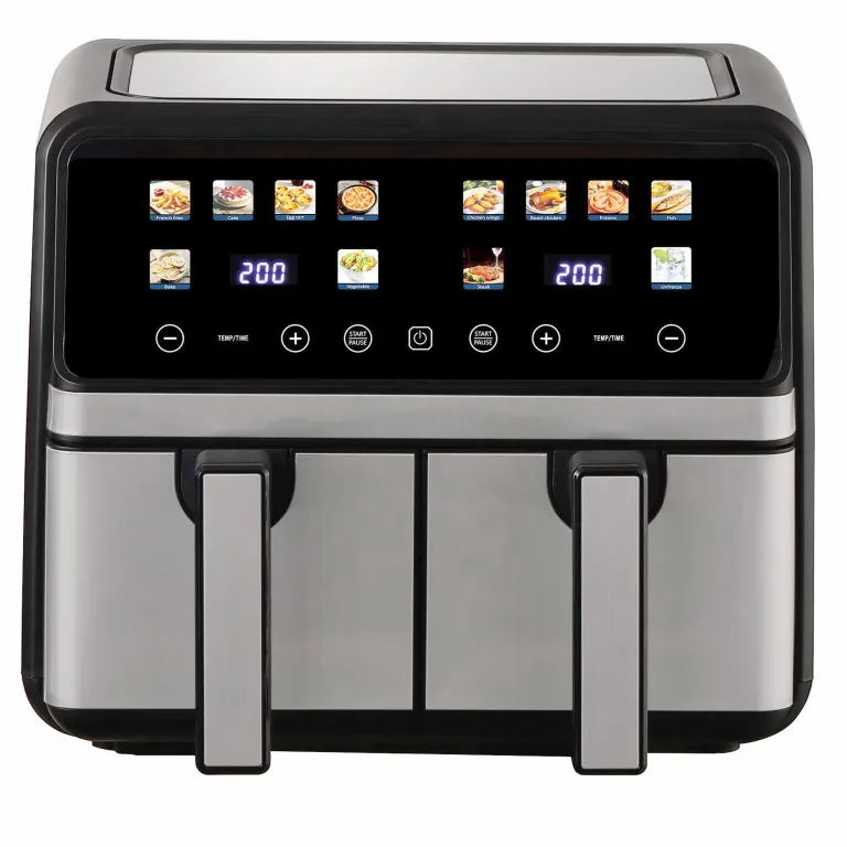 سرخ‌کن بدون روغن دو مخزنه خانگی Air Fryer با ظرفیت بزرگ، چندکاره و قابل مشاهده، هوشمند و مناسب صادرات