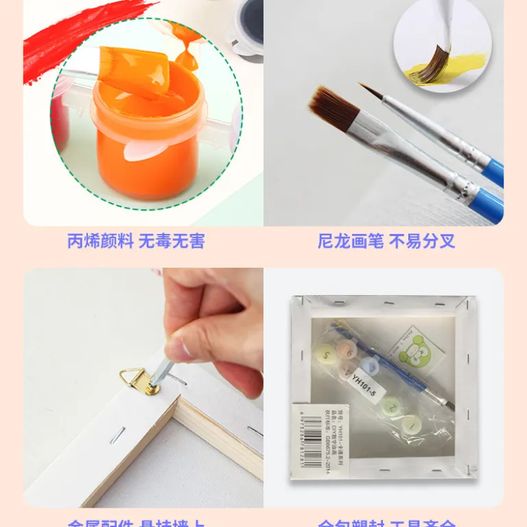 نقاشی دیجیتال کودکانه DIY عمده، نقاشی کارتونی دستی رنگ‌آمیزی، نقاشی اکریلیک 20*20، نقاشی رنگ روغن انیمه دست‌ساز
