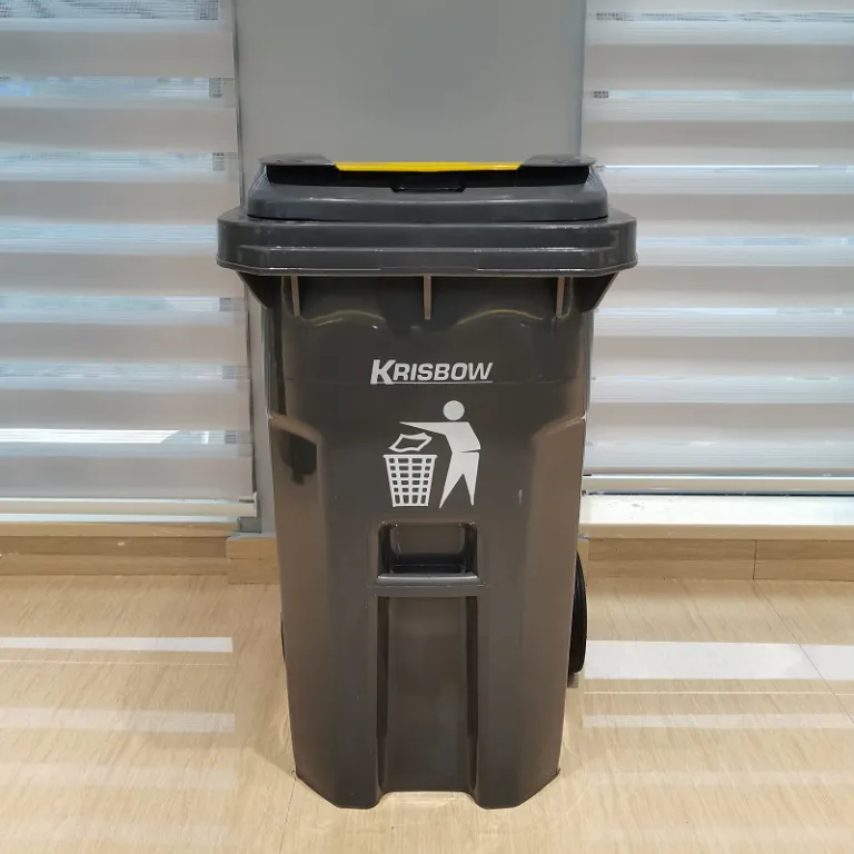 360L سطل زباله تفکیک زباله پارک و خیابان 240L لیتری بزرگ بهداشتی درب‌دار برای فضای باز عمده