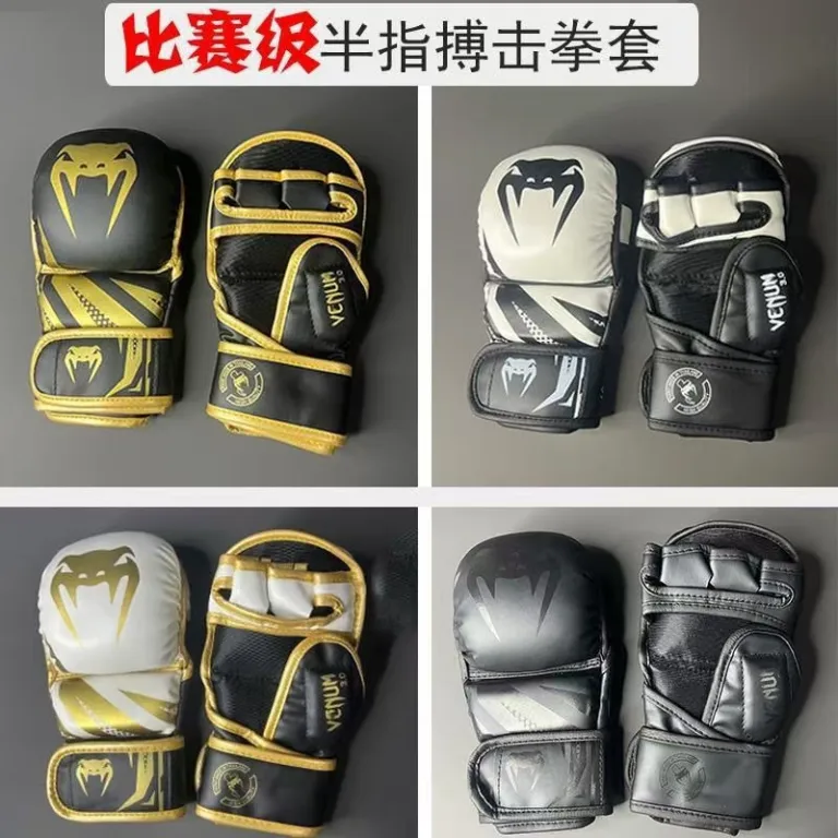 دستکش بوکس نیم‌انگشتی MMA مردانه و زنانه مخصوص بزرگسالان و کودکان حرفه‌ای برای ساندا و مبارزه