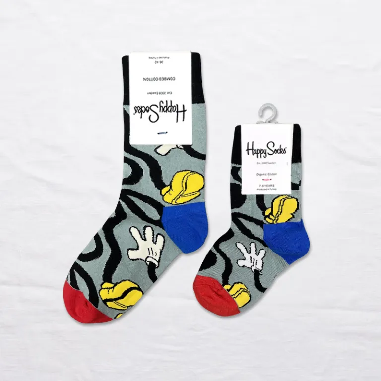 جوراب بچگانه HappySocks طرح کارتونی ساق متوسط مدل هایپی مناسب دختر و پسر برای استفاده بیرون از منزل طرح بامزه عمده و خانوادگی