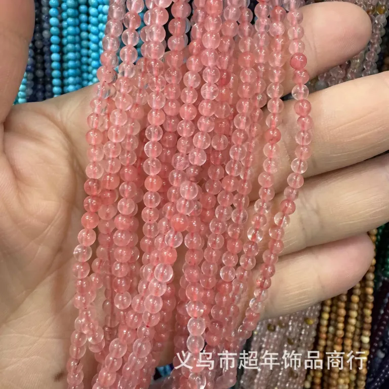 2mm3mm4mm مهره‌های گرد کوچک سنگ طبیعی، لوازم جانبی زیورآلات، آمیتیست، آونتورین سبز، تورمالین، مهره‌های DIY عمده