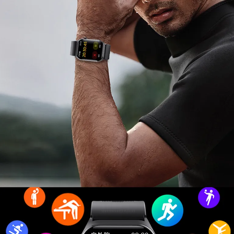 ساعت هوشمند فشارسنج F520pro Max با پمپ هوا، هشدار سقوط و درخواست کمک SOS، صفحه‌نمایش AMOLED