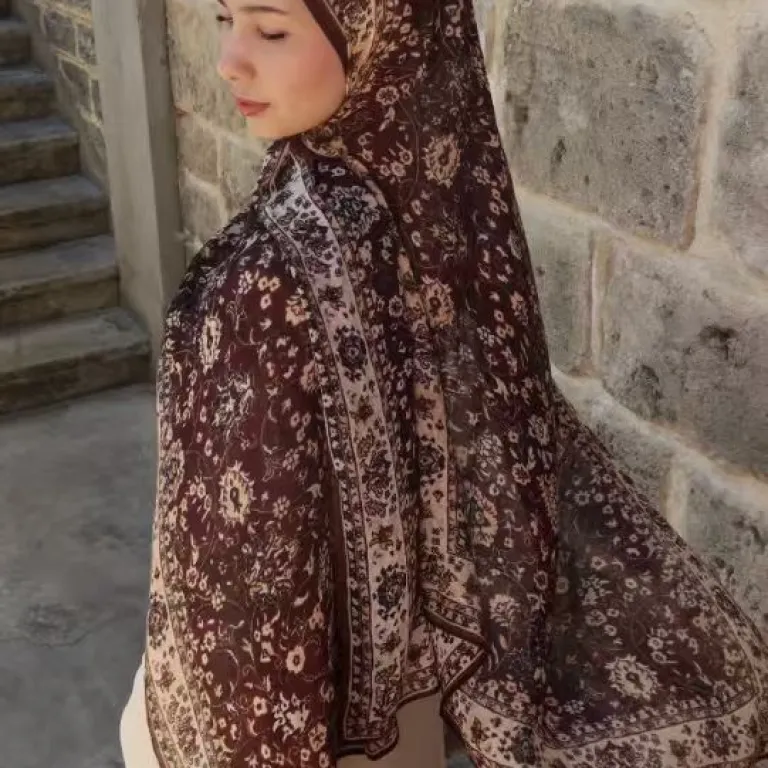 شال و روسری چاپی سری آبرنگ پرفروش از جنس مودال و ویسکوز، روسری قومی، روسری ابریشمی 180*70cm