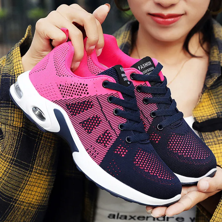 کفش ورزشی زنانه بهاره کراسبوردر سایز بزرگ زیره نرم کفش دویدن کفش هوا shoes کفش توری راحتی