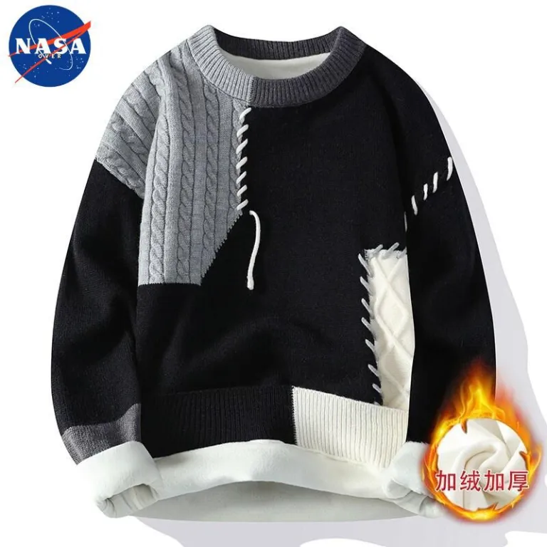 پلیور بافتنی گرم پاییزه و زمستانه برند NASA مردانه، باکیفیت، شیک و همهپسند، مناسب استفاده روزمره