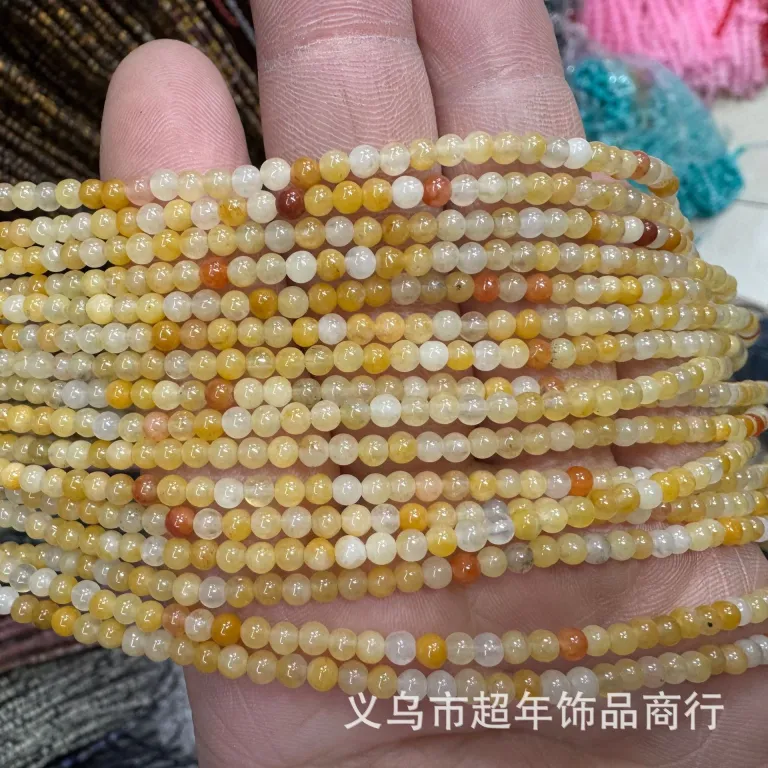 2mm3mm4mm مهره‌های گرد کوچک سنگ طبیعی، لوازم جانبی زیورآلات، آمیتیست، آونتورین سبز، تورمالین، مهره‌های DIY عمده