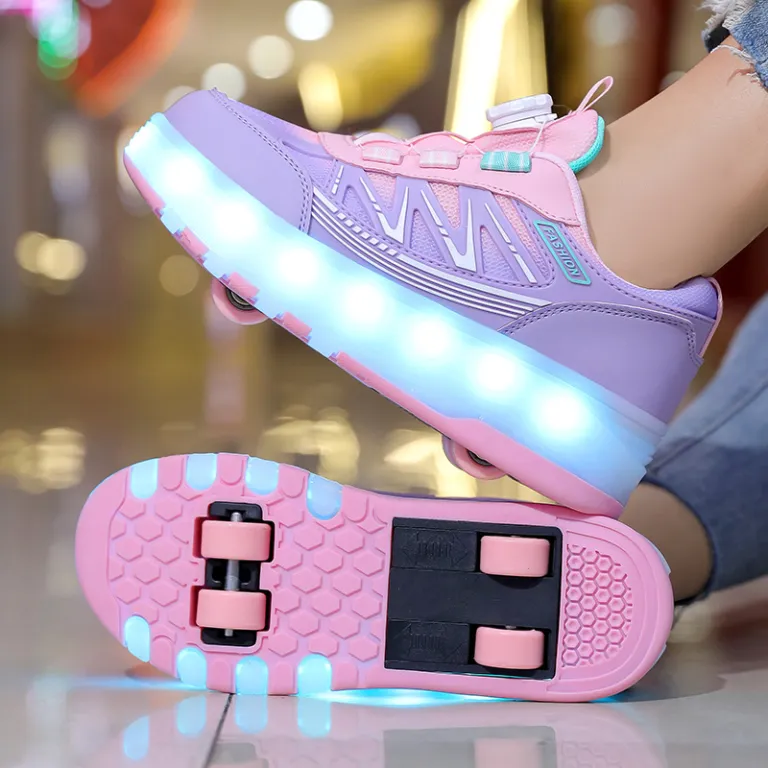 کفش‌های چرخ‌دار هیلیس عمده کارخانه با چراغ LED شارژی، کفش اسکیت چرخ‌دار جمع‌شونده برای کودکان و بزرگسالان