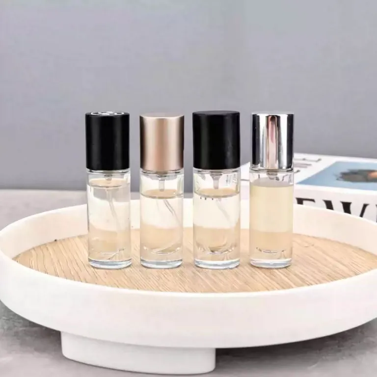 10ML15ML بطری تقسیم عطر شیشهای اسپری قابل حمل با درپوش چوب گردو و راش، خالی و فشاری