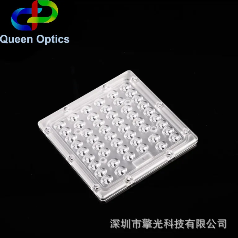 L130*W130mm لنز اپتیکی 4 عدد 3030 5050LED-36 لنز مربعی چراغ خیابانی
