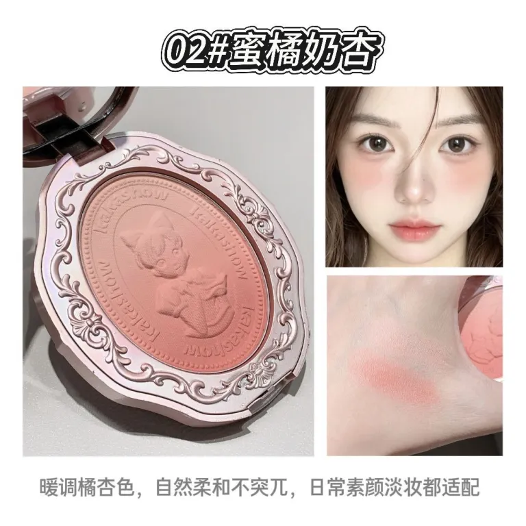 رژگونه گرادیان برجسته Kakashow دخترانه صورتی ملایم روشن‌کننده و اصلاح‌کننده رنگ پوست