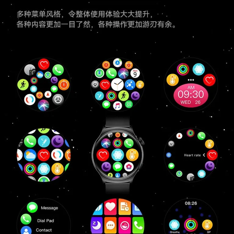 ساعت هوشمند Huaqiangbei Watch4 Pro با صفحه گرد، پشتیبانی از Alipay، NFC، تماس بلوتوثی و چندکاره ورزشی