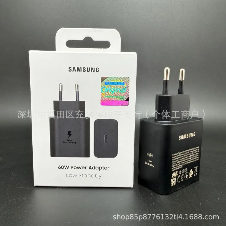 شارژر اورجینال 6010 مناسب برای سامسونگ 60W سوپر شارژ سریع 3.0 شارژر بریتانیایی اروپایی آمریکایی 1.8 متر