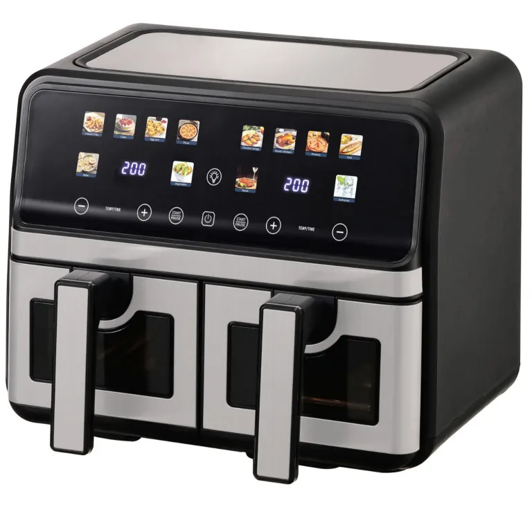 سرخ‌کن بدون روغن دو مخزنه خانگی Air Fryer با ظرفیت بزرگ، چندکاره و قابل مشاهده، هوشمند و مناسب صادرات