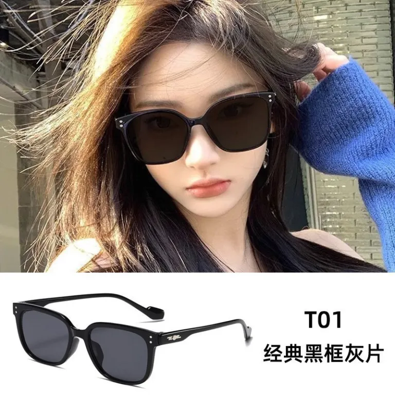 عینک آفتابی فریم مشکی جدید زنانه و مردانه، شیک، مناسب صورت‌های بزرگ، ضد اشعه UV برای رانندگی