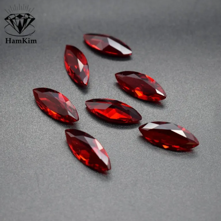 نگین شیشهای قرمز یاقوتی تراش مارکیز 1.5X3-8X16 مخصوص جواهرسازی و تزئینات