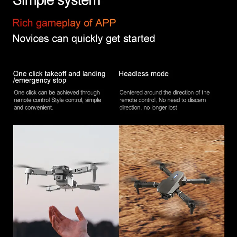 پهپاد چهار ملخه اسباب‌بازی کودکان با صفحه‌نمایش اختصاصی و دوربین هوایی، مدل جدید drone برون‌مرزی e88