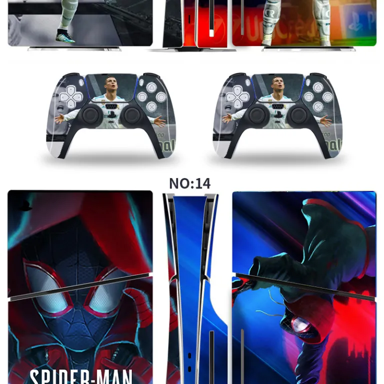 PS5 برچسب محافظ رنگی برای کنسول اسلیم، استیکر اسکین مخصوص مدل دیجیتال و دیسک‌خور با طرح کارتونی