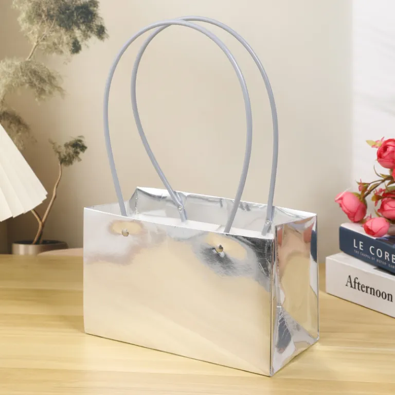 کیف دستی گل چند رنگ، کیف دستی گل برای کلاس گل‌آرایی، کاغذ بسته‌بندی ماکارون، کیف کاغذی ساده ضد آب مناسب ولنتاین