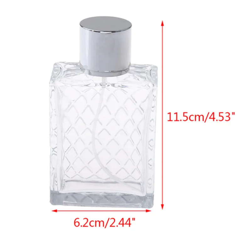 بطری عطر شیشه‌ای خالی با ظرفیت 100 میلی‌لیتر، اسپری قابل حمل برای پر کردن عطر و لوازم آرایشی