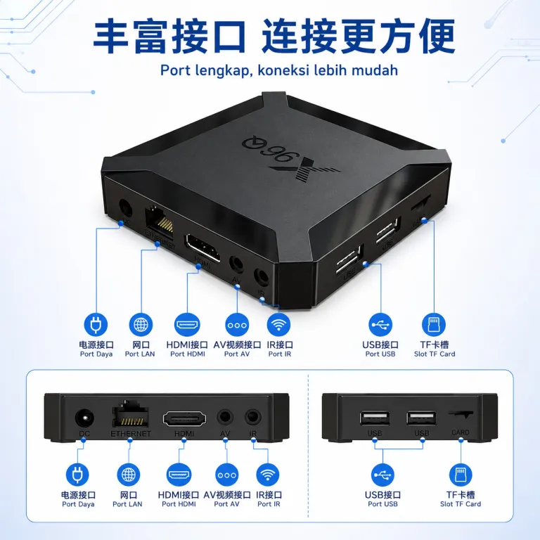 موجود در انبار کارخانه، پرفروش بین‌المللی TV Box X96Q H313 4K کیفیت بالا 1+8/2+16 دستگاه ست‌تاپ باکس