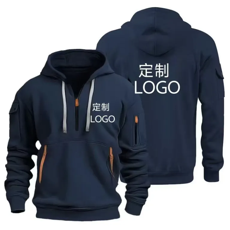 هودی مردانه اروپایی فنردار زیپ‌دار چندجیب کلاه‌دار اسپرت و راحتی