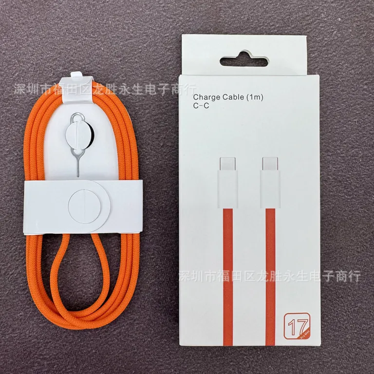 کابل شارژ آیفون iphone17 کابل شارژ PD60W دو type-c کابل دیتا گوشی کابل شارژ سریع 20W کابل بافته‌شده