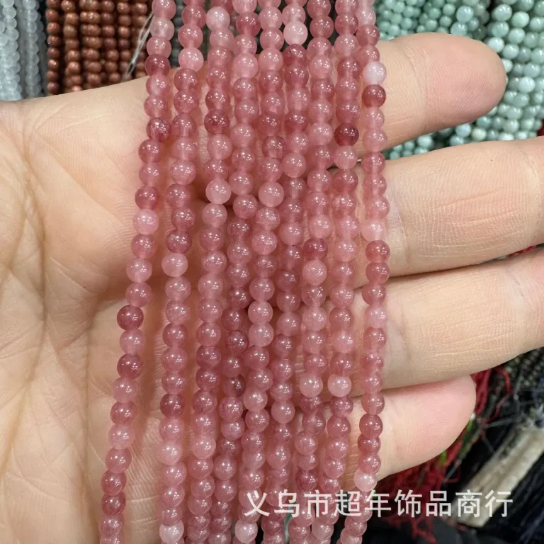 2mm3mm4mm مهره‌های گرد کوچک سنگ طبیعی، لوازم جانبی زیورآلات، آمیتیست، آونتورین سبز، تورمالین، مهره‌های DIY عمده