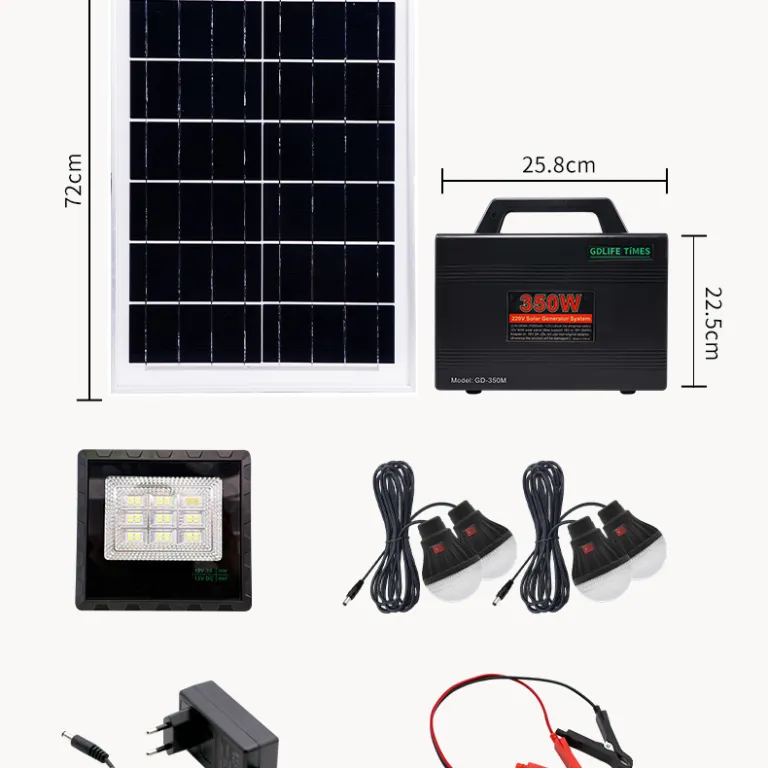 سیستم تولید برق خورشیدی خانگی 220v پنل خورشیدی قابل حمل با باتری لیتیومی کوچک یکپارچه و چندکاره