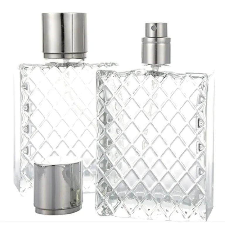 بطری عطر شیشه‌ای خالی با ظرفیت 100 میلی‌لیتر، اسپری قابل حمل برای پر کردن عطر و لوازم آرایشی