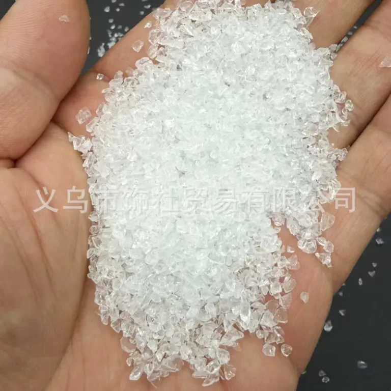 گوی دست‌ساز شبیه‌سازی شکر سفید خرد شده، مواد پرکننده ضداسترس، شن شیشه‌ای نامنظم برای زیورآلات دست‌ساز