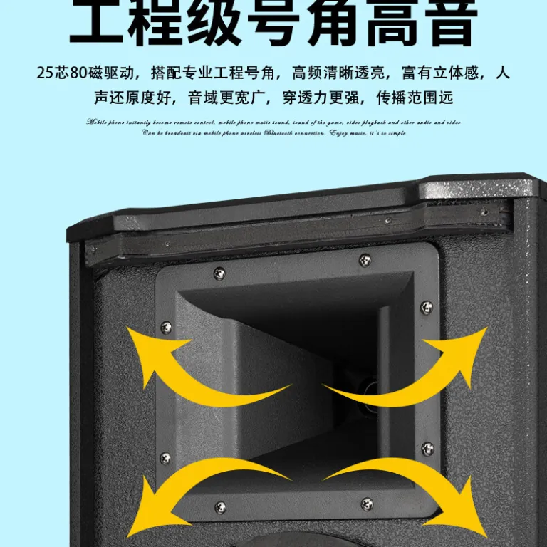 اسپیکر غیرفعال حرفه‌ای شیرو 10 اینچی 120W پرقدرت امپدانس ثابت، یک جفت بلندگوی دیواری سالن کنفرانس BX-106