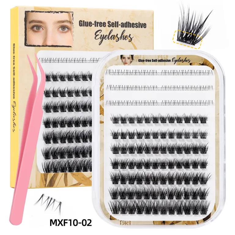 مژه مصنوعی بدون چسب آمازون، ست مژههای تکه‌ای فر و پرپشت DIY کراس‌بردر cluster lashes