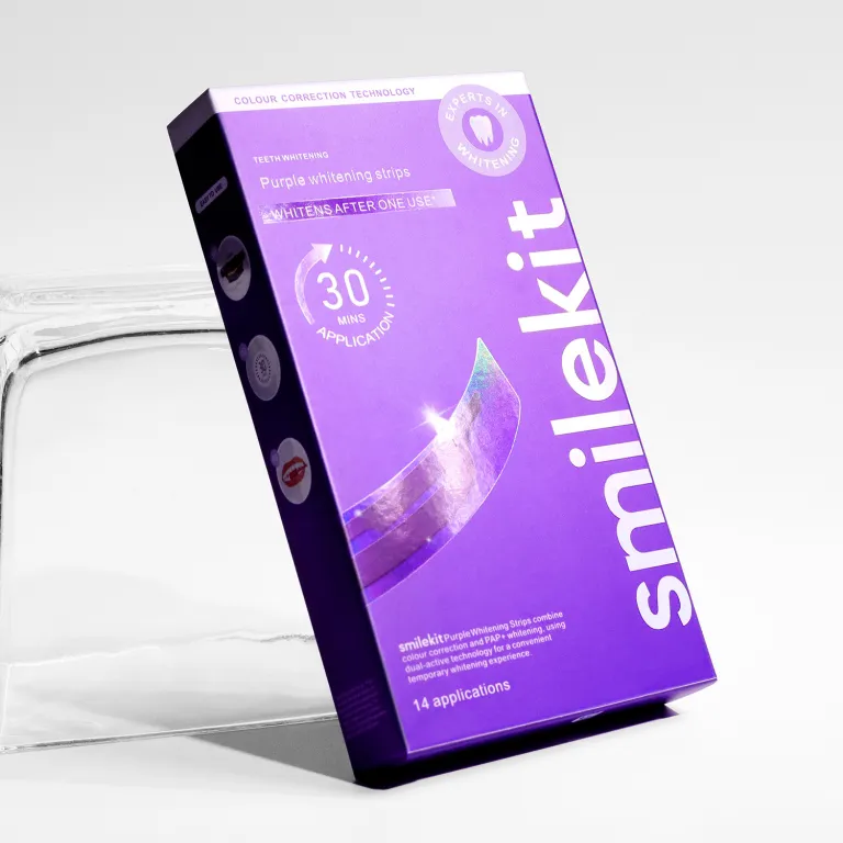 جدید کراسبوردر V34 نوار سفیدکننده دندان بنفش WhiteningStrips سفیدکننده دندان روشنکننده و ضد زردی