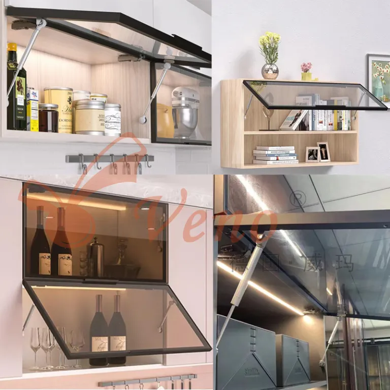جک آرام‌بند درب کابینت شیشه‌ای، میله پنوماتیک بالابر درب، ضربه‌گیر هیدرولیک کوتاه، توقف در هر موقعیت، تولید کارخانه
