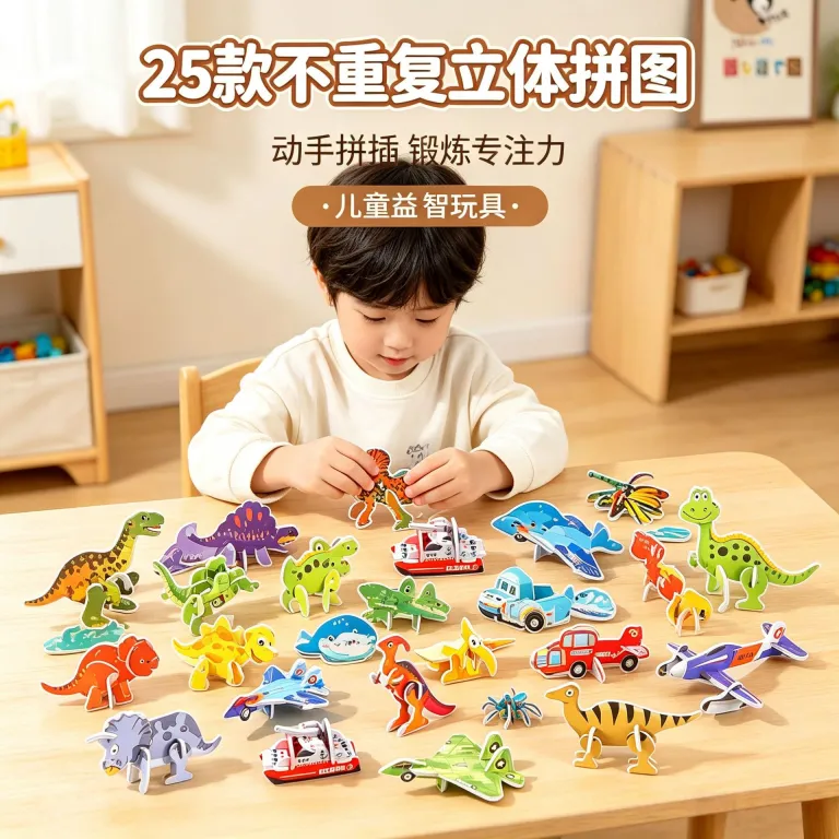 3D پازل سه‌بعدی حشرات جذاب اسباب‌بازی خلاقانه DIY کودکانه کاردستی آموزشی مهدکودک کارت‌های هوش