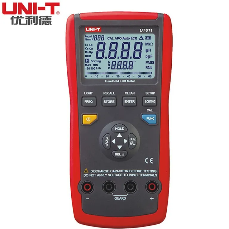 یونیتی UT611/UT612 پل دیجیتال LCR دستی با دقت بالا برای اندازه‌گیری ظرفیت خازنی، اندوکتانس و مقاومت