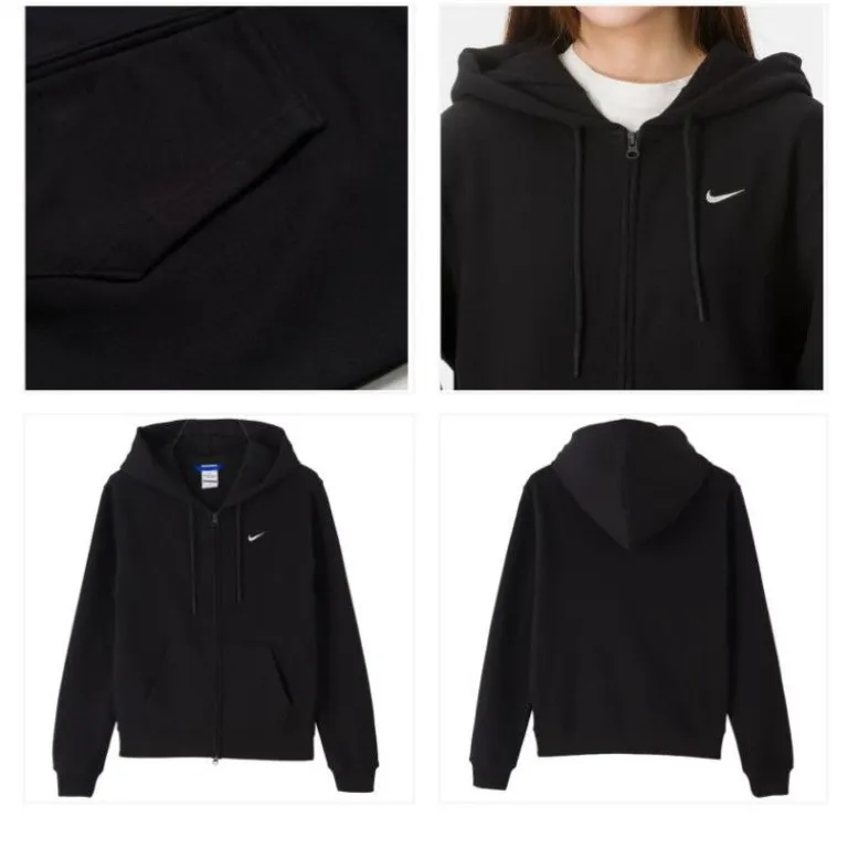 Nike ست ورزشی زنانه، کاپشن کلاه‌دار و شلوار بلند شیک و راحت