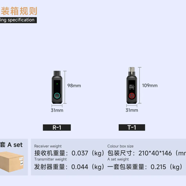 سیستم فرستنده و گیرنده صوتی بی‌سیم UHF، تبدیل میکروفون داینامیک XLR سیمی به بی‌سیم، سازگار با انواع میکروفون
